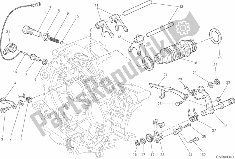 Alle onderdelen voor de Schakelnok - Vork van de Ducati Monster 795 EU Thailand 2015